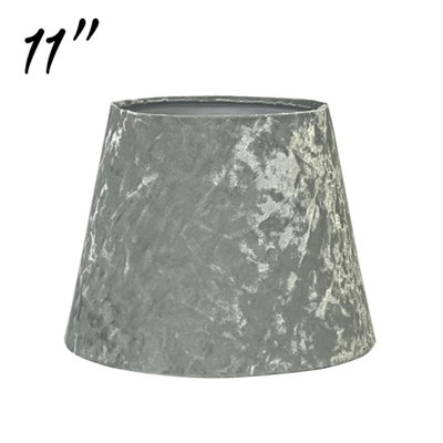 Modern Velvet Tapered Lampshade Silver Fabric Shade for Ceiling Pendant or Table Lamp 11 Inch