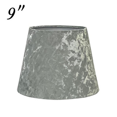 Modern Velvet Tapered Lampshade Silver Fabric Shade for Ceiling Pendant or Table Lamp 9 Inch