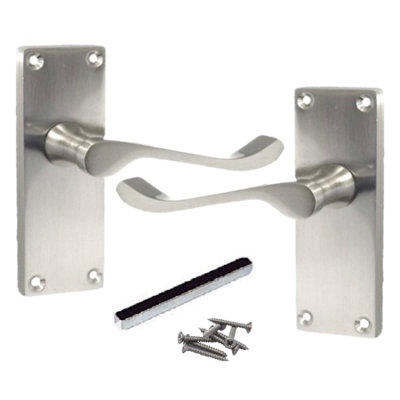 Modern Victorian SATIN Scroll Door Handles Latch Handles Stylish Handles