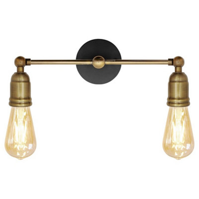 Modern Vintage Industrial Antique Brass Adjustable Double Arm Wall ...