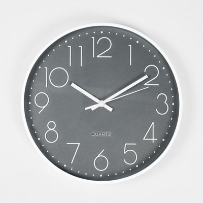 Modern Wall Clock Round Analogue Home Decor Small Bedroom Kitchen - 3
