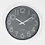 Modern Wall Clock Round Analogue Home Decor Small Bedroom Kitchen