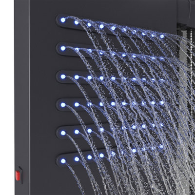Modern Wall Mount Shower Panel Tower System with LED Lights Thermostatic Mixer Shower Set