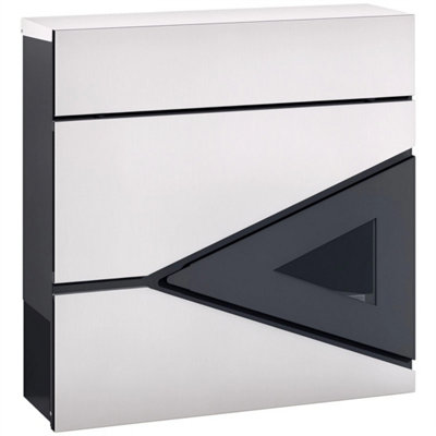 Modern Wall Mounted Post Box, Weatherproof Letterbox with Lock