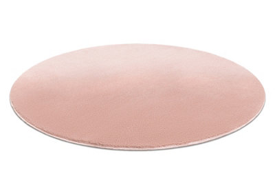 Modern washing carpet LINDO circle pink, anti-slip, shaggy  circle 80 cm