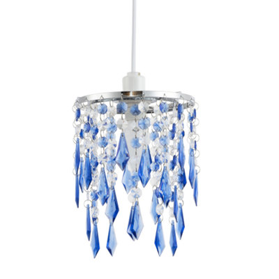 Modern Waterfall Design Pendant Shade with Clear Blue Acrylic