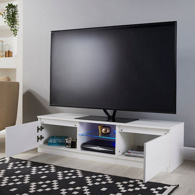 Modern White 140cm Matt Gloss TV Stand Cabinet Suitable for 40 49 50 55 65 Inch