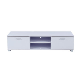 Modern White 140cm Matt Gloss TV Stand Cabinet Suitable for 40 - 65 Inch 4K LED Flat Screen TV's