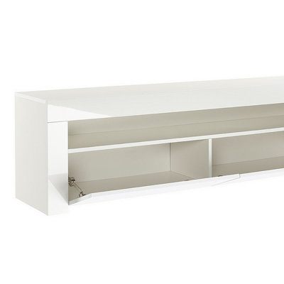 Modern White 155cm Matt Gloss TV Stand Cabinet Suitable for 40 49 50 55 65 Inch 4K LED Flat Screen TV's