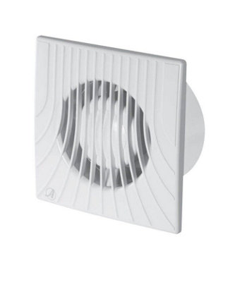 Modern White Bathroom Extractor Fan 100mm with Wall Air Vent | DIY at B&Q