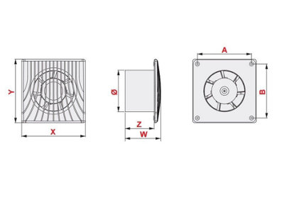 Modern White Bathroom Extractor Fan 100mm with Wall Air Vent