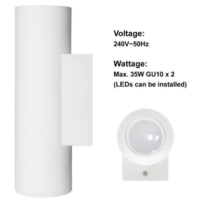 Modern White Ceramic Up & Down Contemporary Indoor Wall Light Lamp M0044