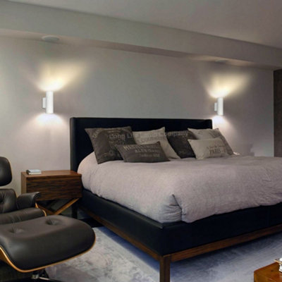 Modern White Ceramic Up & Down Contemporary Indoor Wall Light Lamp M0044