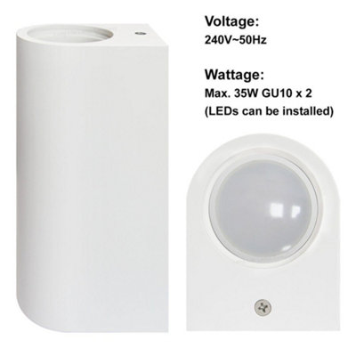 Modern White Ceramic Up & Down Contemporary Indoor Wall Light Lamp M0046