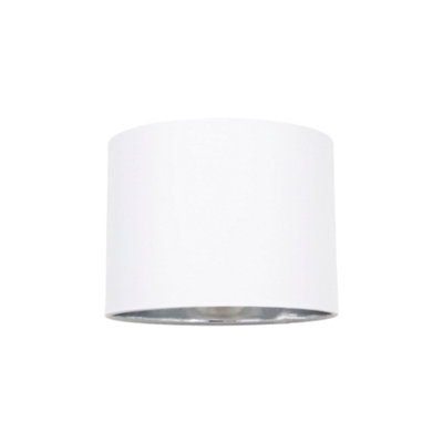 Modern White Cotton Fabric Small 8 Lamp Shade with Shiny Silver Inner