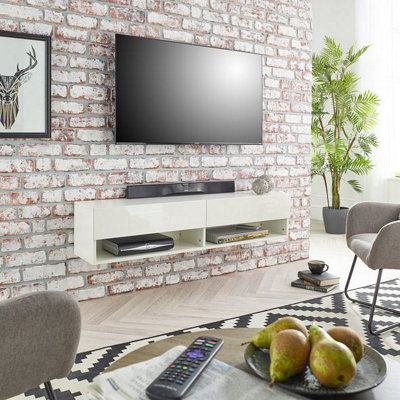 Wall tv deals unit white