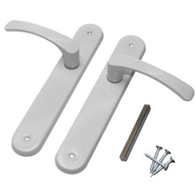 Modern White Interior Door Handle Set with Sleek Lever Design and Backplate, Ideal for Bedroom and Bathroom Doors, Durable