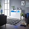 Modern White Matt Gloss Buffet Sideboard Cabinet with LED Lights-  Length 116cm x Depth 35cm x Height 93cm