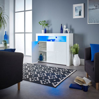 White sideboard with lights discount