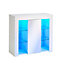 Modern White Matt Gloss Buffet Sideboard Cabinet with LED Lights- Length 90cm x Depth 35cm x Height 83cm