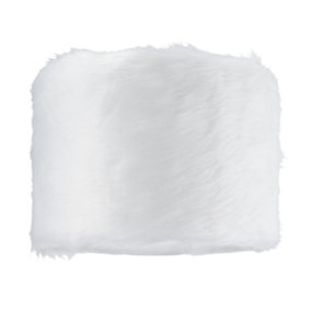 Modern White Soft and Brushable Faux Fur 10 Lamp Shade with Cotton Fabric Inner