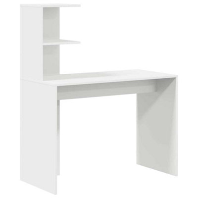 Modern White Writing Desk White MDF Compact Decorative Inlays
