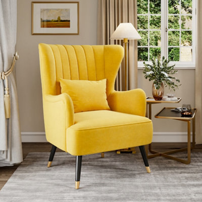 Armchair yellow velvet discount