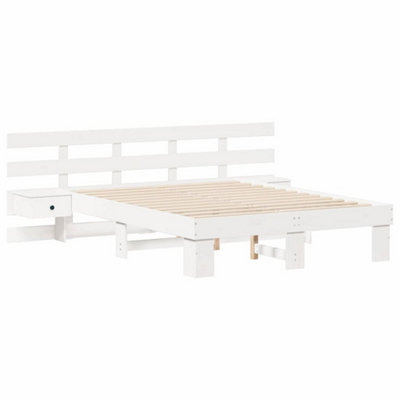 Modern with Drawer White 120 x 190 cm Solid wood