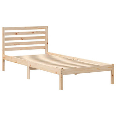 Modern with Headboard Brown 100 x 210 cm Solid pine wood