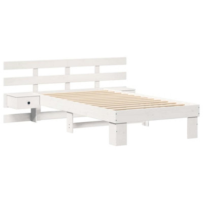 Modern with Headboard White 90 x 190 cm Solid pine wood