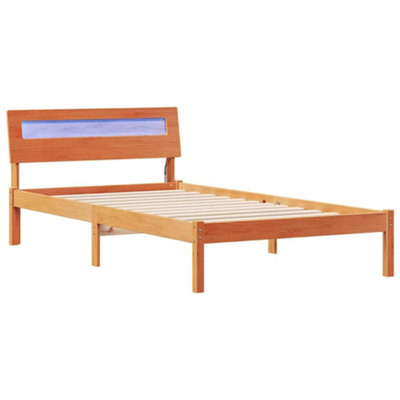 Modern with LED Strip Lights Wax brown 75 x 190 cm Solid pine wood