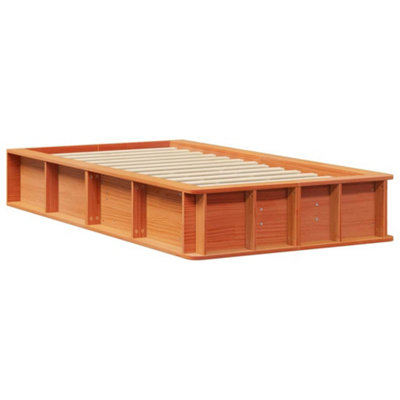 Modern with Storage Wax brown 90 x 190 cm Solid wood