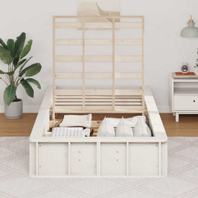 Modern with Storage White 90 x 200 cm Composite wood