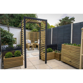 Modern Wooden Garden Slatted Arch