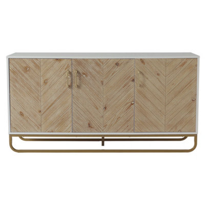 Modern Wooden Side Cabinet with Three Doors 148x40x76 cm