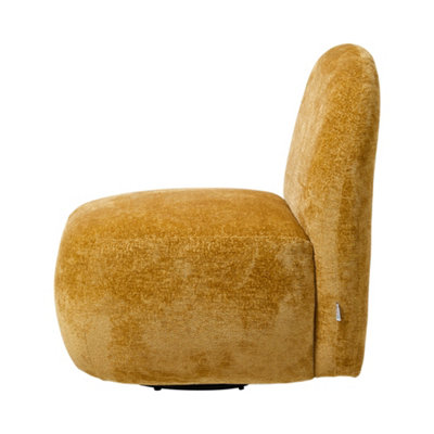 Modern Yellow Chenille Upholstered Lounge Chair