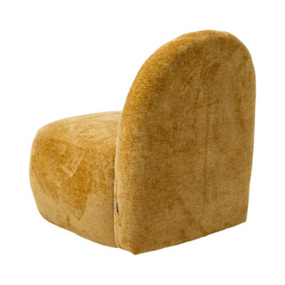 Modern Yellow Chenille Upholstered Lounge Chair