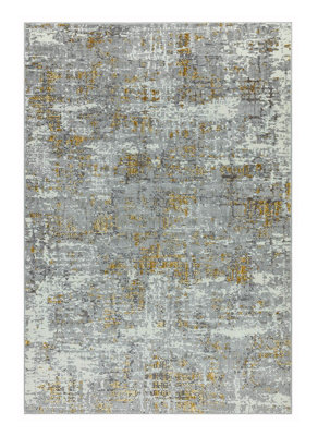 Modern Yellow Rug, Abstract Rug for Bedroom, Stain-Resistant Rug for ...