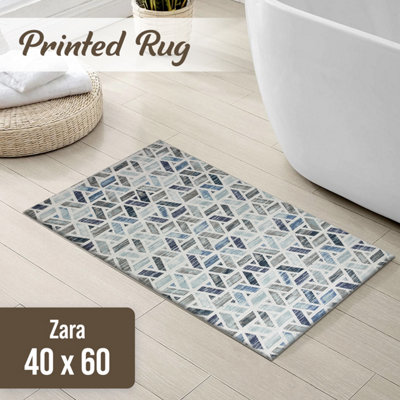 Modern Zara Printed Rug 40x60 cm Hallway Entry Small Door Mats