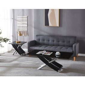 Modernique Black Gloss Finish Coffee Table, with Croll Legs