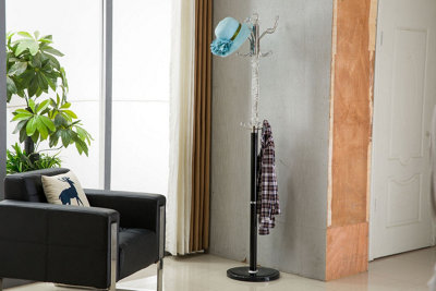 Modernique Black Sheer Metal and transparent Tube 185 cm High Coat Rack ...