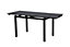 Modernique Black Tempered Glass Extending Dining Table Extends 110 to 170 cm