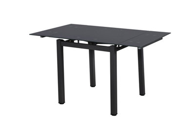 Modernique Black Tempered Glass Extending Dining Table Extends 80 to 130 cm