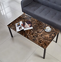 Modernique Brown MDF Marble Effect Top Coffee Table