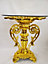 Modernique Gold Plated Resin Stunning Clear Glass Top Side Table Polyresin