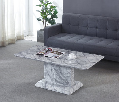 White grey deals marble coffee table