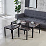 Modernique Grey MDF Marble Effect Top Coffee Table with x2 Side Tables Set