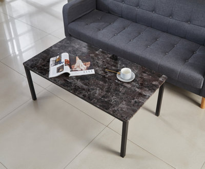 Modernique Grey MDF Marble Effect Top Coffee Table