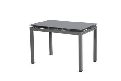 Modernique Grey Tempered Glass Extending Dining Table Extends 110 to 170 cm