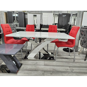 Modernique Marco White Small Dining Table with Gloss Finish